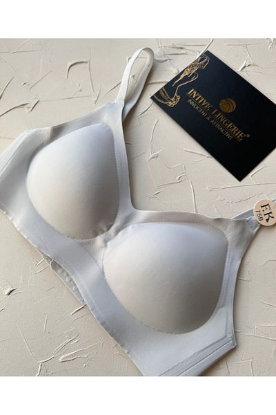 İntive Lingerie Sutien semi-push-up importat Carma Ice Blue fără sârmă - curea subțire
