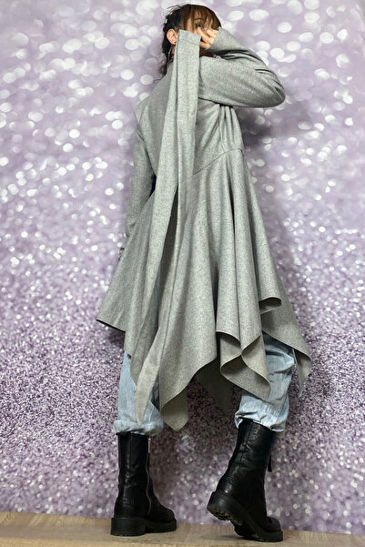 Quincey Відкритий сірий асиметричний крій кашевий піджак