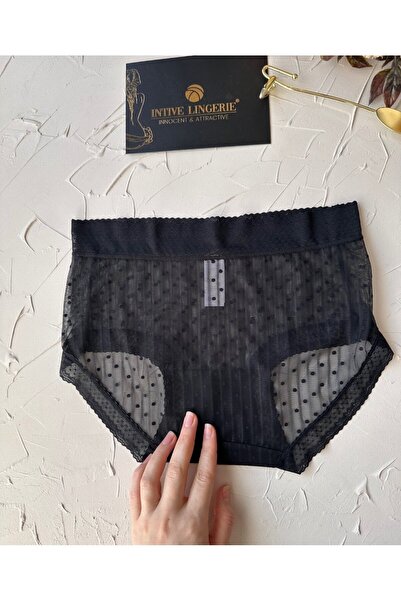 İntive Lingerie Lily Baby plasă din bumbac cu buline, transparentă, elastică, talie normală, importată, elegantă, bato/Slip-2827