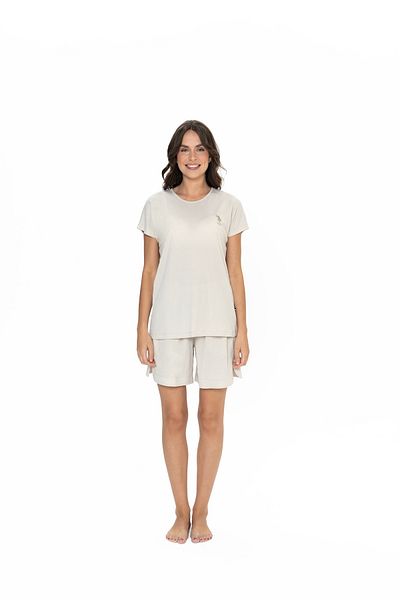 U.S. Polo Assn. Πόλο Ασν. Γυναικείο Σετ Πιτζάμες Μπεζ - 2TPT.y2t0t0g4r9i.SU