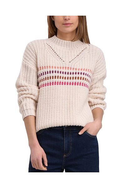 miratriko Colorful Patterned Ecru Sweater