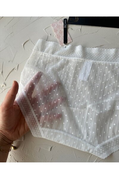 İntive Lingerie Lily Baby plasă din bumbac cu buline, transparentă, elastică, talie normală, importată, elegantă, bato/Slip-2827