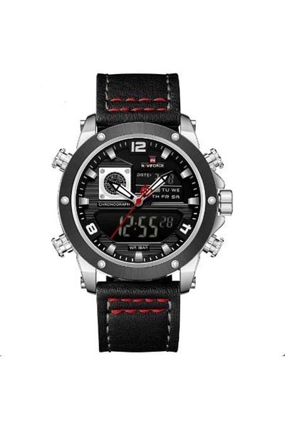Naviforce Men's Watch Digital & Analog Leather Band 2147