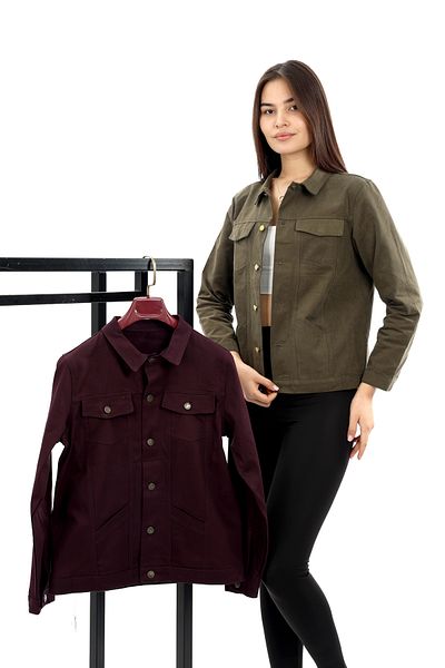 neva trade Burgundy Color 4 Pocket Gabardine Unisex Jacket & Men 12-20 Years