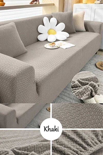 AKBU Wicker Pattern Lycra Fabric For Sofa, Sofa, Sofa Bed Cover Flexible 3+3+...