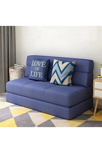 Minnes Full Sünger Katlanır Yatak-koltuk-lacivert (İTHAL YÖNSÜZ KADİFE) 120*200&oturum Yük.29cm