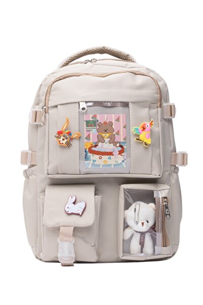 QUOVO Orthopedic Domestic Daily School Backpack - Kawaii Korean Style, with F...