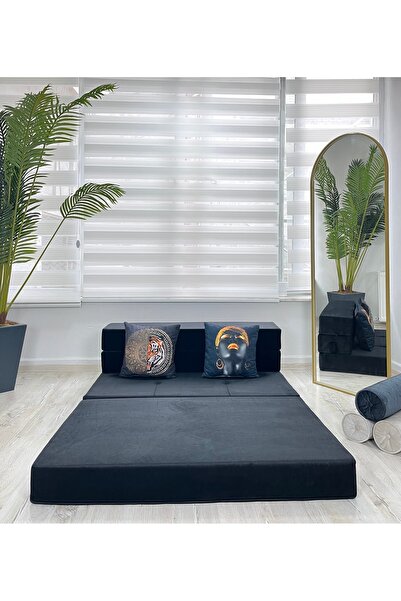 Minnes Full Sünger Katlanır Yatak-koltuk-lacivert (İTHAL YÖNSÜZ KADİFE) 120*200&oturum Yük.29cm