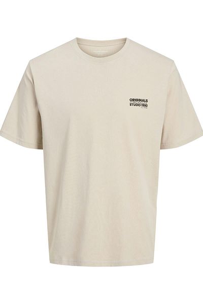 Jack & Jones Jorvesterbro Back Tee Ss Crew Neck Κρέμα