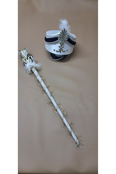 KostümBU Circumcision Hat (CREAM NAVY) Wand Set