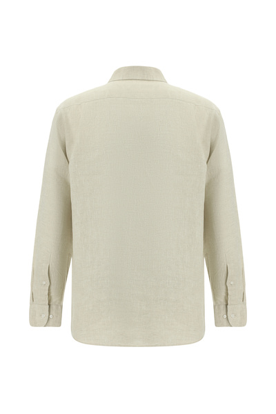 Abdullah Kiğılı Linen Sports Italian Shirt - Long Sleeve, Regular Fit