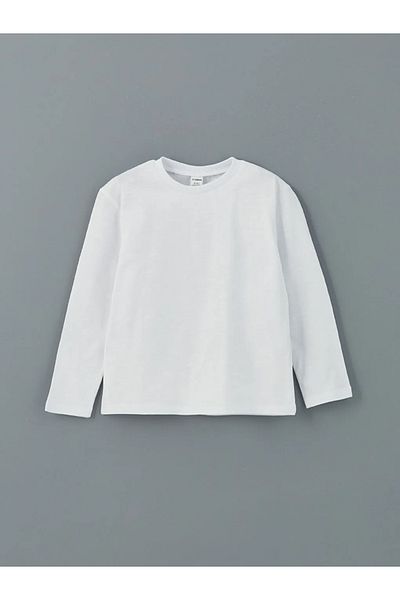 LC Waikiki Ανδρικό μπλουζάκι LCW Kids White Crew Neck Basic