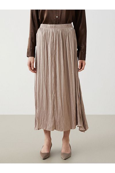 LC Waikiki Γυναικεία φούστα LCW Modest Elastic Waist Satin