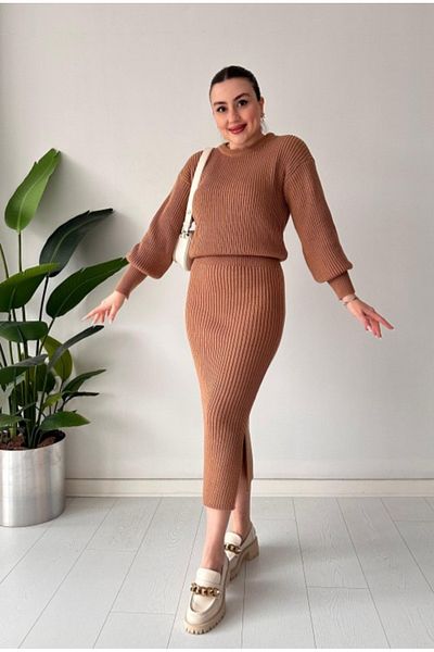 ikomteks Selanik Knit Skirt Set