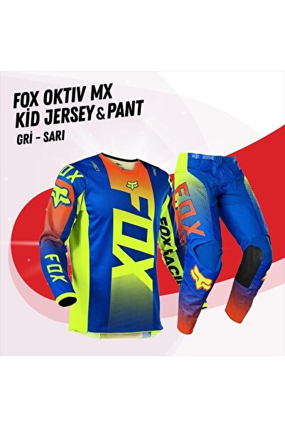 Fox Oktıv MX Mavi Çocuk Jersey Pantolon Takım