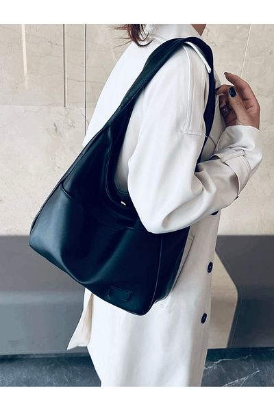 Straada accessories Geantă de mână și de umăr model Pinterest albastru bleumarin cu buzunar frontal