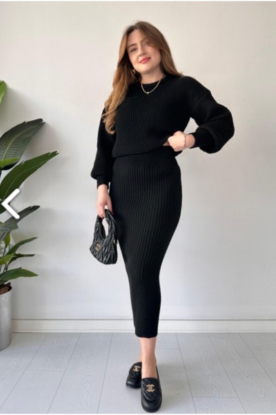 ikomteks Selanik kötött szoknya öltöny