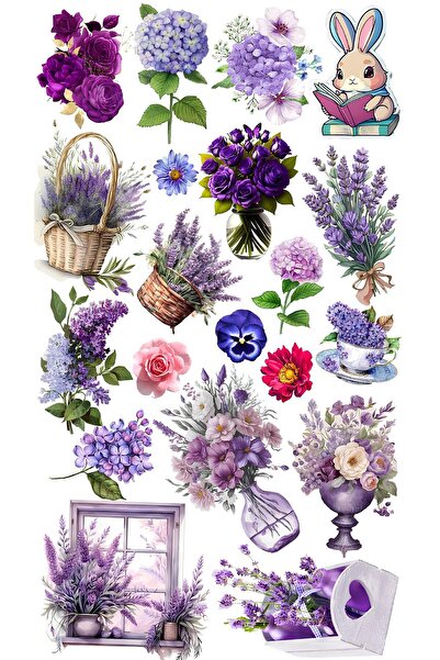 Rana İkra Art Çiçek Temalı Sticker Seti (5 Sayfa 123 Adet)