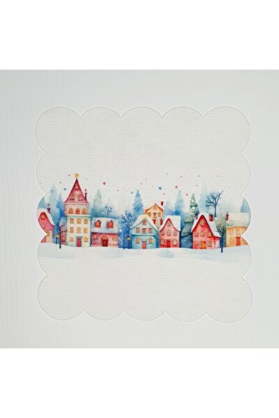DECO Новорічна сільська панорама Лазерне різання Можна прати Коктейльна серве...