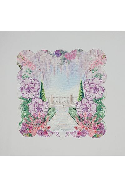 DECO Romantic Flowers and Palace Pattern Laser Cut Cocktail Napkin