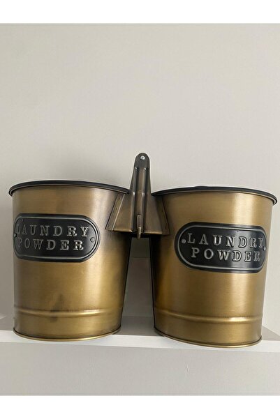 Atlas Ticaret galvaniz 2 li kürekli mat kapaklı deterjan kovası  8+8 lt