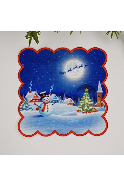 decofav Сніговик мріє Дизайн Помаранчева тканина з вишивкою по краях Коктейль...