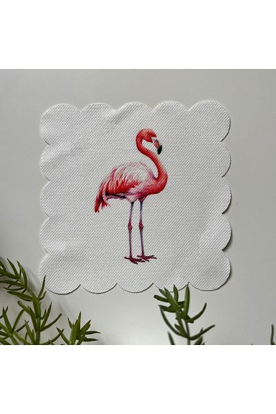 DECO Ψηφιακή τυπωμένη κοκτέιλ πετσέτα με σχέδιο Flamingo - Κομμένη με λέιζερ