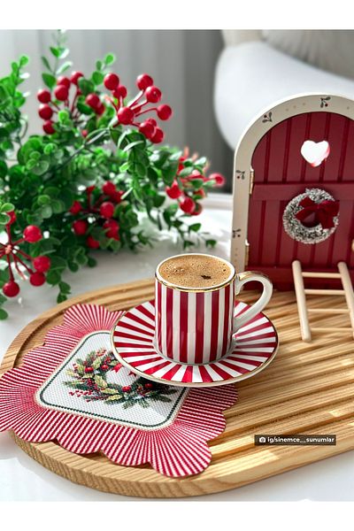 DECO Christmas Ornament Patterned Decorative Washable Napkin - 1 Piece