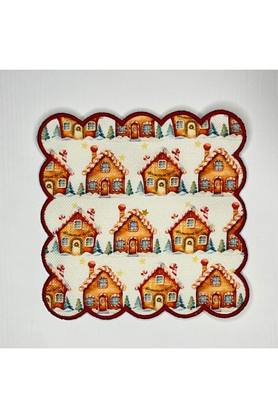 DECO New Year's Cookie - Home Patterned Embroidered Cocktail Napkin Washable