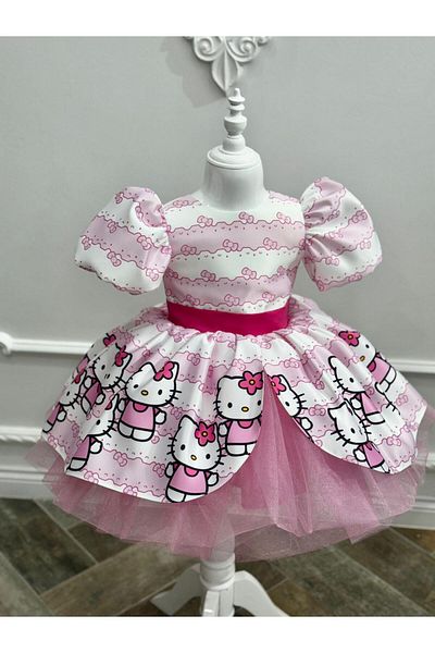 Star Kids Rochie pentru fete Hello Kity, Costum pentru fete Hello Kity, Rochie Hello Kity roz