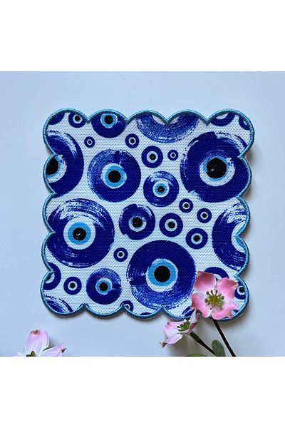 DECO Μπλε Κεντημένες Ψηφιακές Σαγμπάτες Κοκτέιλ