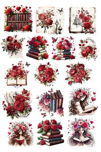 Rana İkra Art Çiçek Temalı Nesneler Sticker Seti (7 Sayfa 81 Adet)