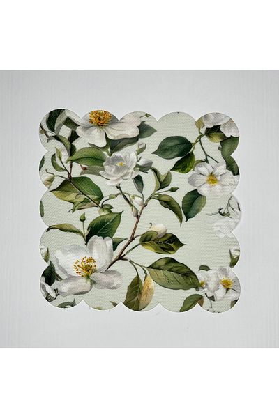 DECO Quince Flower Patterned Digital Printed Cocktail Napkin