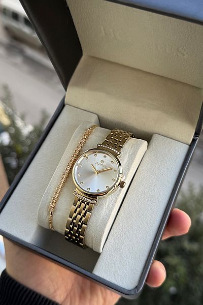 Homies Stone Detailed Women's Wristwatch Gift Box - Bracelet Gift. Hm 436747739