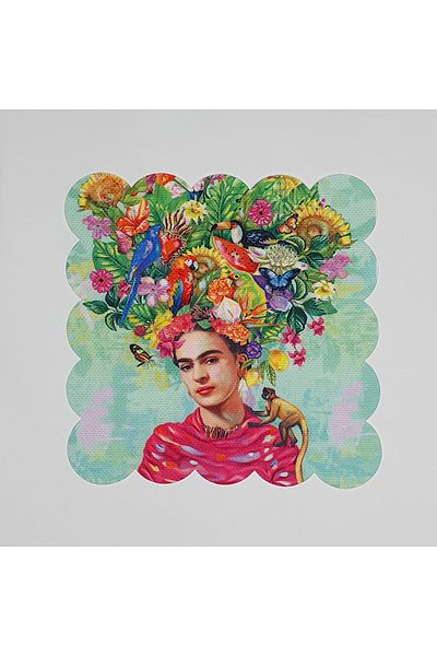 DECO Women's Floral Patterned Mexican Digital Printed Cocktail Napkin - Laser Cut