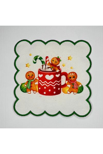 DECO New Year's Cookies - Coffee Color Digital Printed Cocktail Napkin