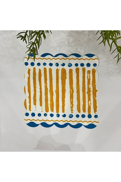 DECO Laser Cut Striped Fabric - Removable Cocktail Napkin