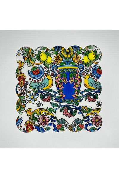 DECO Ψηφιακή τυπωμένη πετσέτα κοκτέιλ με μοτίβο λεμονιού με κομμένο λέιζερ