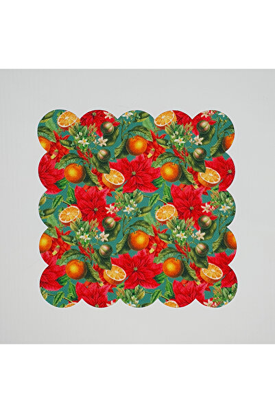 DECO Цифровий друк з червоними квітами та апельсиновим візерунком, лазерне рі...