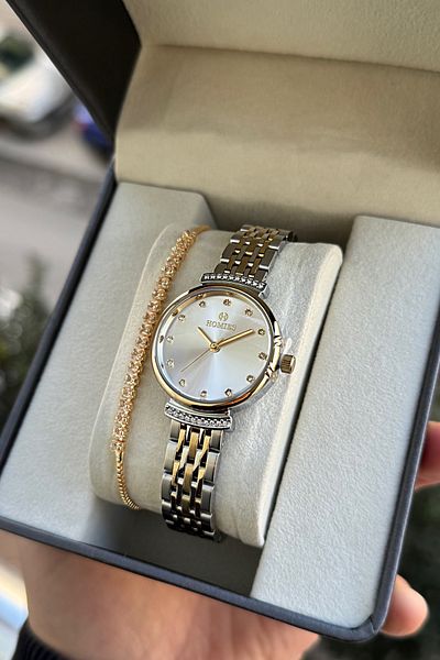 Homies Stone Detailed Women's Wristwatch Gift Box - Bracelet Gift. Hm 436747739