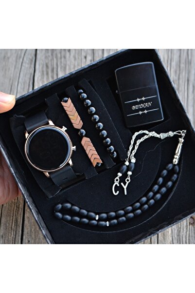 DEEPWELL Erkek Kol Saati Çakmak Tesbih Bileklik Seti Yen20