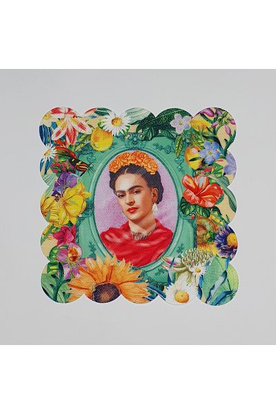 DECO Digital Printed Floral Patterned Women's Portrait Cocktail Napkin - Laser Cut
