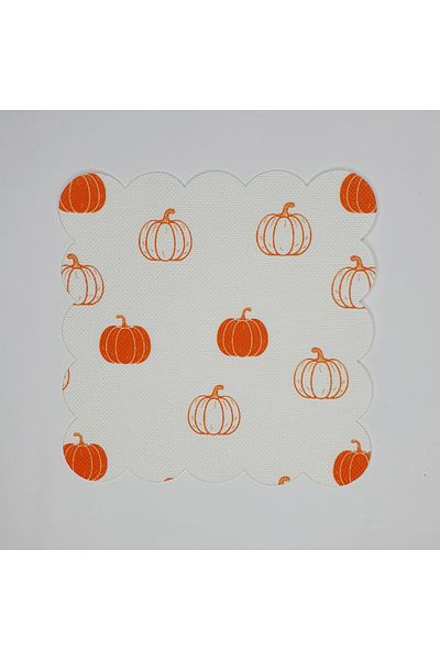 DECO Minimalist Pumpkin Patterned Laser Cut Cocktail Napkin