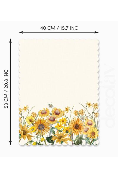 decofav Elegant Watercolor Sunflowers Design Laser Cut Fabric Baking Cloth