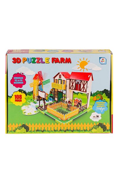 LAÇO KİDS Lc0115 3D Dimensional Farm Puzzle -Laçokids