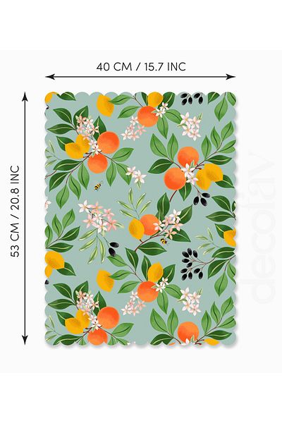decofav Mediterranean Garden Citrus Paradise Patterned Laser Cut Fabric Bakery Cover