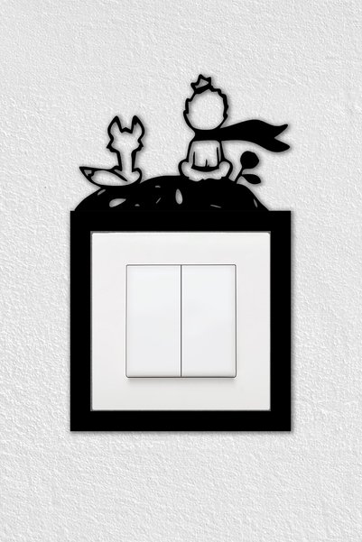 To Design Lab Ornament decorativ pentru priză cu tematică Micul Prinț, compatibil cu ramele de priză de 8,5x8,5 cm