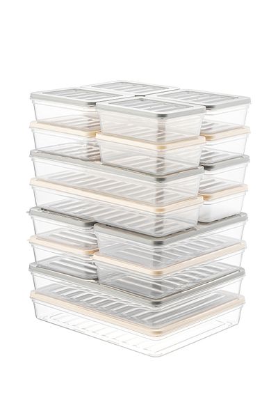 Palica Set of 18 Storage Containers Compatible with Microwave and Deep Freezer