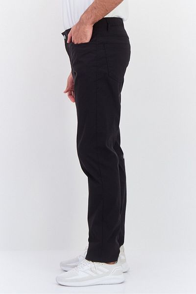 Vintage 1946 Men Regular Fit Solid Chino Pants, Black