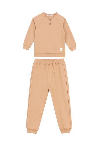 DUFFY KİDS 2-8 Years Old Camel Seasonal Basic Set - Button Detailed